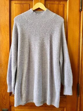 LOFT Lilac Ribbed Mock Neck Sweater Size XL